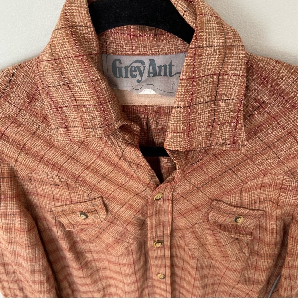 Grey Ant Rustic Rust Plaid Midi Shirt Dress - Picture 6 of 8